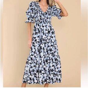 Sofie The Label Smocked Floral Maxi Dress Small